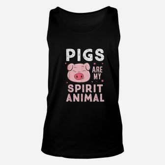 Pigs Are My Spirit Animal Pig Lovers Farmer Unisex Tank Top - Seseable