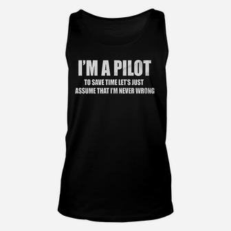 Pilot Aviation Flight School Airplane Funny Unisex Tank Top - Seseable