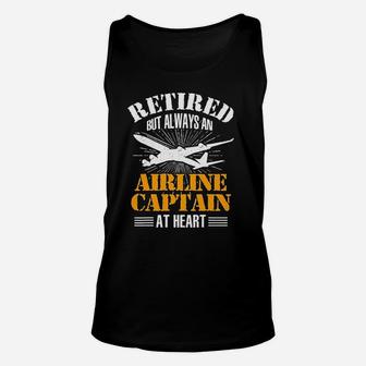 Pilot Retired But Always An Airline Captain At Heart Unisex Tank Top - Seseable