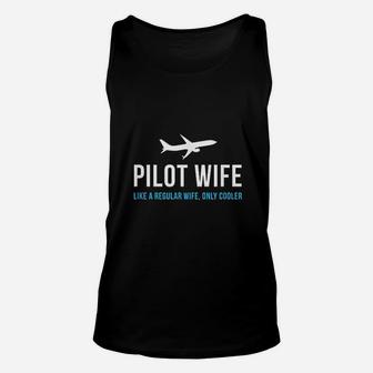 Pilot Wife Funny Cute Airplane Aviation Gift Unisex Tank Top - Seseable