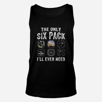Pilots Six Pack Airplane Instruments T-shirts Unisex Tank Top - Seseable
