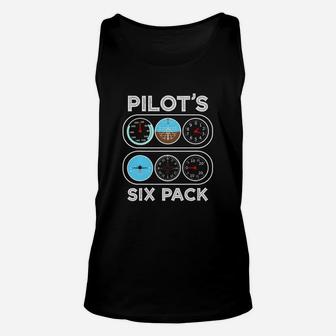 Pilot's Six Pack Flight Instruments Aviation Unisex Tank Top - Seseable