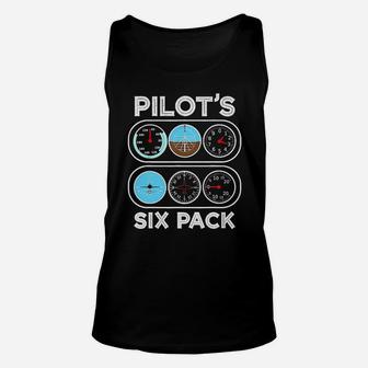 Pilots Six Pack Flight Instruments Aviation Unisex Tank Top - Seseable