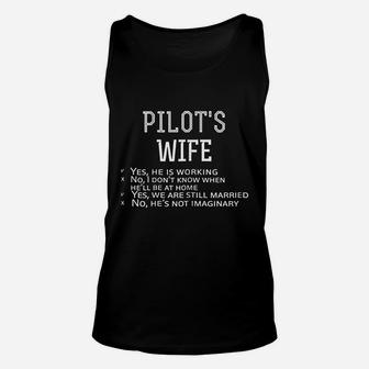 Pilots Wife Checklist Funny Husband Working Unisex Tank Top - Seseable