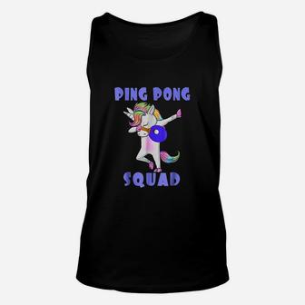 Ping Pong Squad Dabbing Unicorn Funny Table Tennis Unisex Tank Top - Seseable