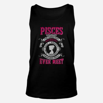 Pisces Woman Sweetest Beautiful Loving Amazing Evil Creatures Ever Meet Shirt - Great Birthday Gifts Christmas Gifts Unisex Tank Top - Seseable