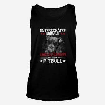 Pitbull Unterschätze Niemals Einen Alten Mann TankTop - Seseable