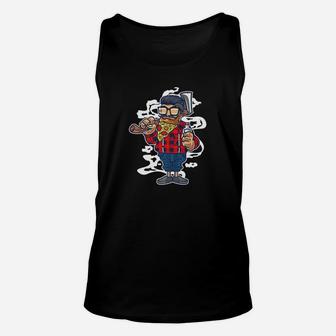 Pizza For Dad Kids Man Beard With Pizza Slice Gifts Unisex Tank Top - Seseable