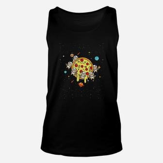 Planet Pizza Astronauts Cats Cute Space Pet Halloween Gift Unisex Tank Top - Seseable