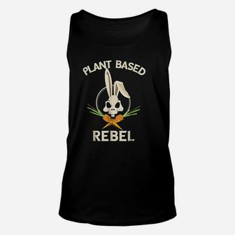 Plant Based Rebel Funny Vegan Vegetarian Bunny Gift Unisex Tank Top - Seseable