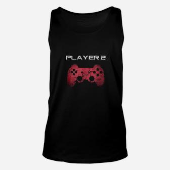 Player 1 Player 2 Gamer Gaming Matching Dad Son Couple Gift Unisex Tank Top - Seseable