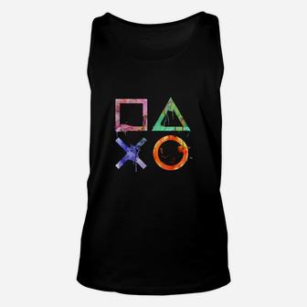 Playstation Watercolor Symbols T-shirt Unisex Tank Top - Seseable