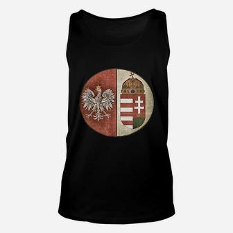 Poland Hungary Heritage Vintage Look Polska Hungarian Unisex Tank Top - Seseable