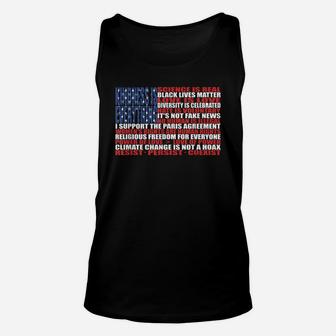 Political Protest American Flag - Stand United T-shirt Unisex Tank Top - Seseable
