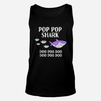 Pop Pop Shark Doo Doo Funny Fathers Day Unisex Tank Top - Seseable