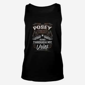 Posey Blood Runs Through My Veins Legend Name Gifts T Shirt Unisex Tank Top - Seseable