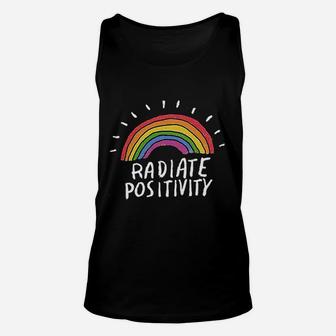 Positivity Rainbow Funny Letter Printe Rainbow Graphic Unisex Tank Top - Seseable