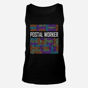 Postal Worker Gift Words Mailman Gifts Postman Unisex Tank Top - Seseable