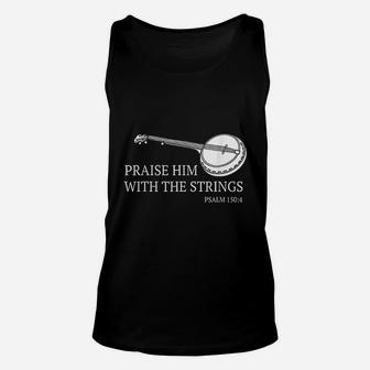 Praise Him With The Strings Bluegrass Guitar Unisex Tank Top | Seseable UK