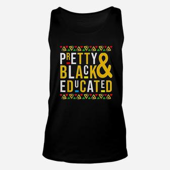 Pretty Black And Educated Black History Month Unisex Tank Top - Seseable