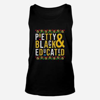 Pretty Black And Educated Black History Month Unisex Tank Top - Seseable