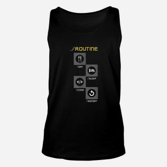 Programmers Developers Routine Funny Eat Sleep Code Repeat Unisex Tank Top - Seseable