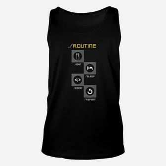 Programmers Developers Routine Funny Eat Sleep Code Repeat Unisex Tank Top - Seseable