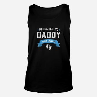 Promoted To Daddy Est 2020 New Dad Gift First Daddy Unisex Tank Top - Seseable