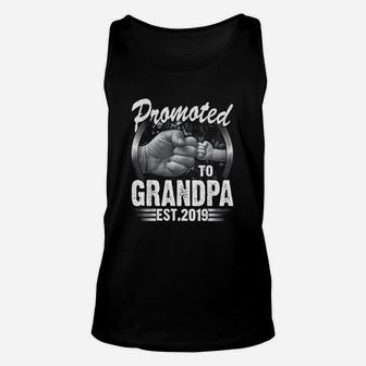 Promoted To Grandpa Est 2019 First Time New Father Day Unisex Tank Top - Seseable