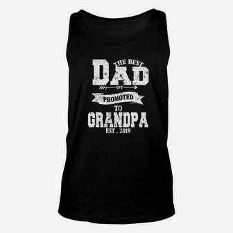 Promoted To Grandpa Est 2019 New Grandpa Fathers Day Unisex Tank Top - Seseable