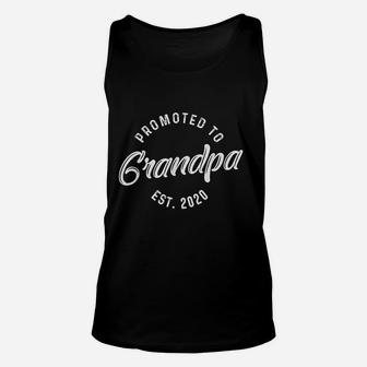 Promoted To Grandpa Est 2020 Funny New Grandfather Gift Unisex Tank Top - Seseable