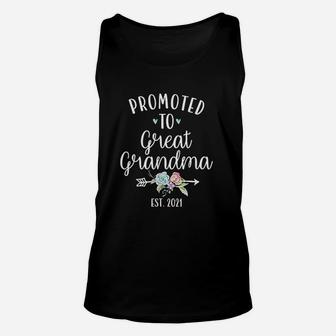 Promoted To Great Grandma 2021 Pregnancy Reveal Gift Unisex Tank Top - Seseable