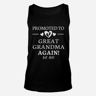 Promoted To Great Grandma Again 2021 Great Grandma Again Unisex Tank Top - Seseable