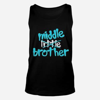 Promoted To Middle Brother Baby Announcement Funny Unisex Tank Top - Seseable