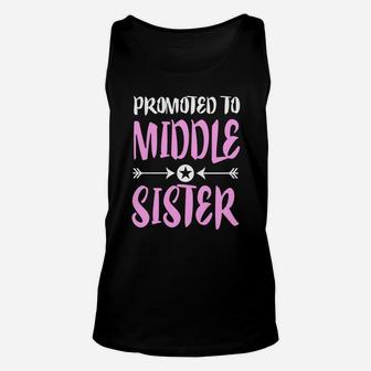 Promoted To Middle Sister Older Sister Gift Unisex Tank Top - Seseable