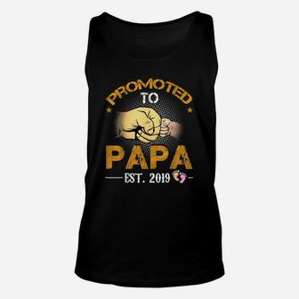 Promoted To Papa Est 2019 New Dad Fathers Day Unisex Tank Top | Seseable UK