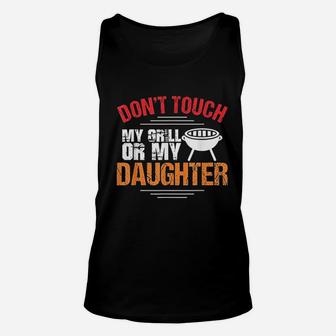 Protective Daddy Daughter Dad Barbecue Grilling Gift Unisex Tank Top - Seseable