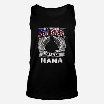 Proud Army Grandma My Favorite Soldier Calls Me Nana Unisex Tank Top - Seseable