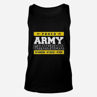 Proud Army Grandma My Grandson My Hero Unisex Tank Top - Seseable