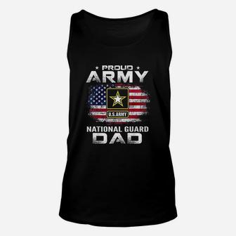 Proud Army National Guard Dad With American Flag Gift Unisex Tank Top - Seseable