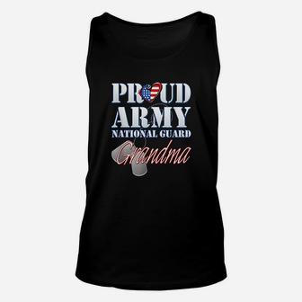 Proud Army National Guard Grandma Usa Heart Flag Unisex Tank Top - Seseable