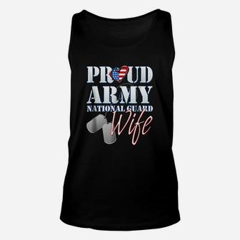 Proud Army National Guard Wife Usa Heart Flag Unisex Tank Top - Seseable