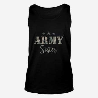 Proud Army Sister Camouflage Army Sister Unisex Tank Top - Seseable