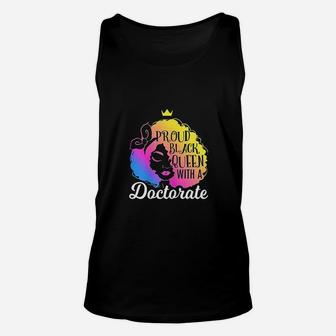 Proud Black Queen Phd Doctorate Degree Quote Unisex Tank Top - Seseable