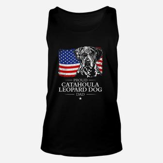 Proud Catahoula Leopard Dog Dad American Flag Unisex Tank Top - Seseable