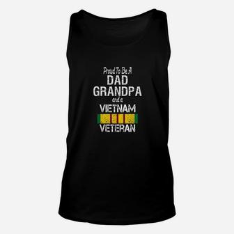 Proud Dad Grandpa Vietnam Veteran Vintage Us Military Vet Unisex Tank Top - Seseable