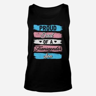 Proud Dad Of A Transgender Son Proud Gift Unisex Tank Top - Seseable