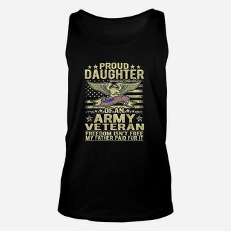 Proud Daughter Of An Army Veteran Gift Unisex Tank Top - Seseable