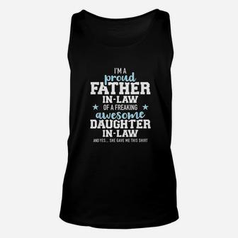 Proud Father-in-law Of A Freaking Awesome Daughter-in-law Unisex Tank Top - Seseable