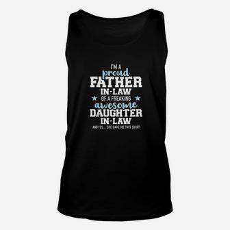 Proud Father In Law Of A Freaking Awesome Daughter In Law Unisex Tank Top - Seseable